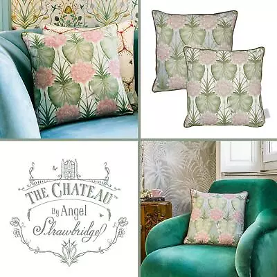 Escape To The Chateau Angel Strawbridge The Lily Garden Eau De Nil Cream Cushion • £29.99