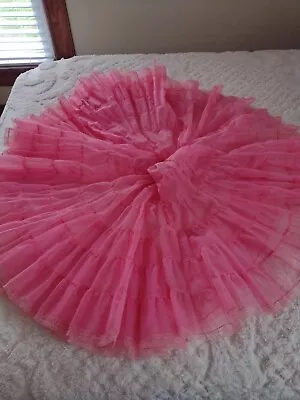 Vintage Barbie Pink Ruffled Nylon Petticoat Tutu • $25.99