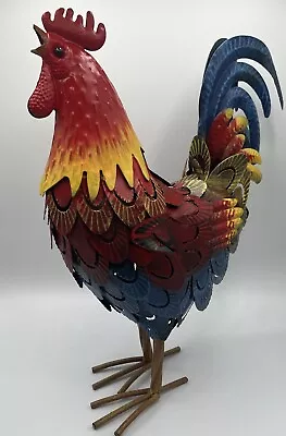 Rooster Garden Statues Decor Outdoor Metal Chicken Sculpture Yard Decor • $54.99