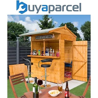 Rowlinson Wooden Garden Bar Summer Party Outside Home Bar Storage Shed • £783.99