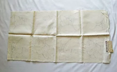 Vintage 1950’s Stamped Linen Cabbage Rose Quilt Blocks By Herrschners  • $40