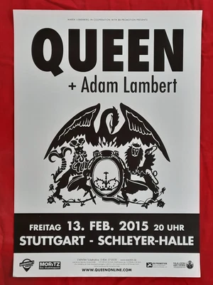$49.95 • Buy +++ 2015 QUEEN Concert Poster, Fe 13th Stuttgart Germany 1st Print 22 X 33 