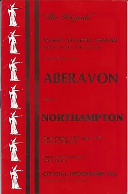 Aberavon v Northampton Saints 20 Apr 1984 RUGBY PROGRAMME • £4.99