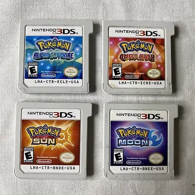 $140 • Buy 3DS Pokemon Game Lot Omega Ruby, Alpha Sapphire, Sun & Moon Authentic Tested