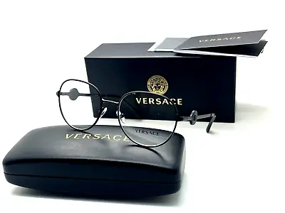 Versace Eyeglasses MOD. 1288 1261 MATTE BLACK FRAME 52-18-140MM  NIB ITALY • $202.28