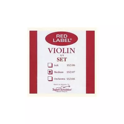 Super Sensitive Musical Strings Co.2107F Red Label Medium Gauge Violin String... • $40.04