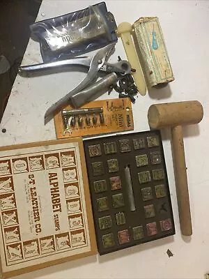 Vintage Leather Working Tool  Lot - Leather Stamping Tools Midas Rampart  Tandy • $21.50