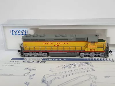 Kato N Scale No.3605 Union Pacific EMD SD45 Diesel Locomotive In Box #176-31B • $64.56