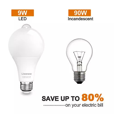 E26 LED Light Bulbs 90W/120W/150W Equivalent PIR Auto Motion Sensor Bulbs E27 US • $9.59