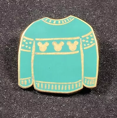 Disney Pin - Christmas 2018 - Green Holiday Sweater Gold Mickey Icon • $5.99