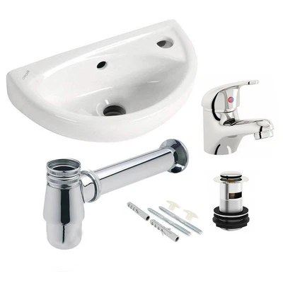 £16.99 • Buy Small Compact Bathroom Cloakroom Wash Basin Sink Mixer Tap Bottle Trap Waste