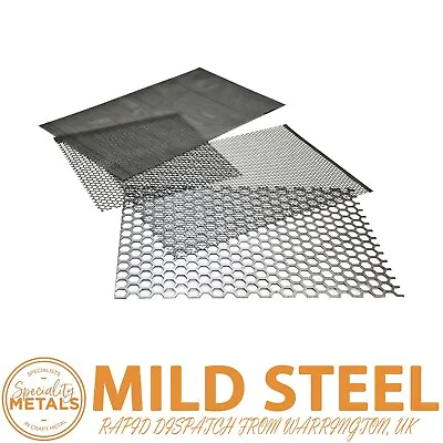 £8.58 • Buy Mild Steel Hexagonal Perforated Mesh Sheet Plate Hexagonal Holes UK Made