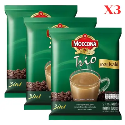 Moccona Trio Espresso Coffee Instant Powder Mix 3 In 1 Aroma Drink 27 Sachets X3 • $72.27