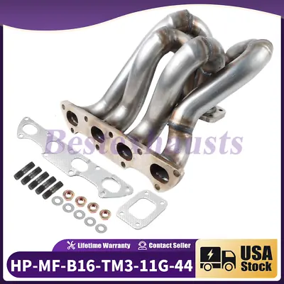 HP Series Top Mount Equal Length T3 Turbo Manifold For Honda Civic B16 B18 • $152.75