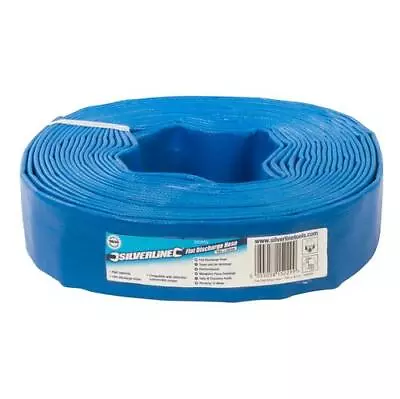 Heavy Duty PVC Hose Blue Lay Flat Discharge 10m X 25mm • £11.99