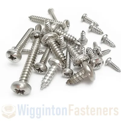 Self Tapping Screws STAINLESS STEEL A2 Pozi Pan Tappers 2 4 6 8 10 12 14 Gauge • £13.99