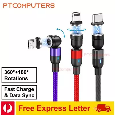 Magnetic 540 Fast Charging Data Cable Phone Charger For Type-C Micro USB IPhone • $6.99