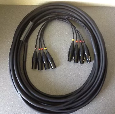 4 Way XLR Loom 15m - Black & Gold XLR's - Very High Quality Flexible Cable  • £60