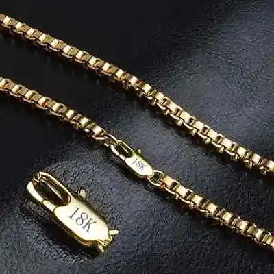 Hip Hop 18K Stamped Premium Gold Plated Brass Box 4mm 20  ~ 28  Chain Necklace • $12.99