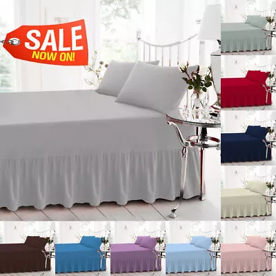 Extra Deep Valance Fitted Sheet Poly-Cotton Bed Sheet Single Double & Super King • £9.99