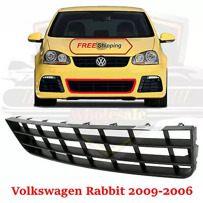 New Bumper Center Grille For 2006-2009 Volkswagen Rabbit Textured Black Plastic • $42.30