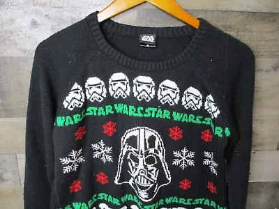 $18.98 • Buy Star Wars Christmas Sweater Mens Extra Large Black Darth Vader Sith Acrylic Knit