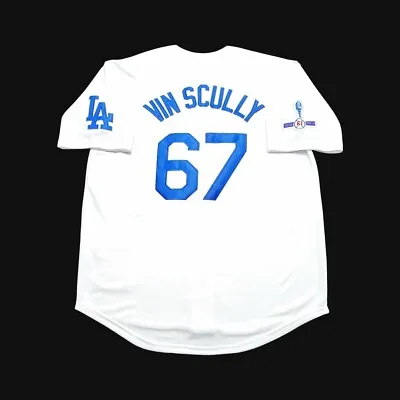 Vince Scully Jersey LA Dodgers VIN & 1950-2016 Sleeve Patch! NEW With Tags SALE! • $83.99