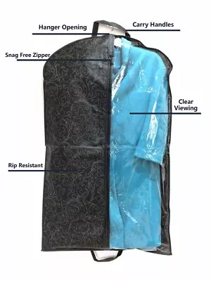 £3.99 • Buy Garment Bags Dress Clothes Suit Carry Travel Handle Carriers Covers Protector