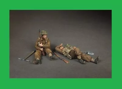 1/35 Scale British Ww2 Resin Figures Model Kit 2 Soldiers Unpainted • £4.99