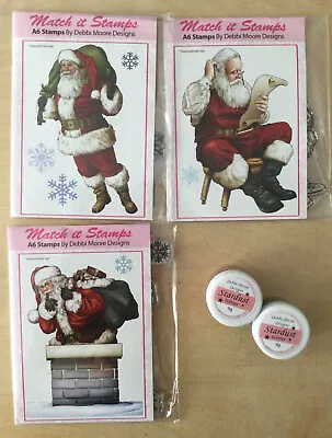 £8 • Buy Debbi Moore Designs Match It Stamps - A6 X 3 Christmas Designs Plus Glitter