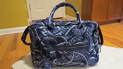 Vera Bradley Iconic Weekender Travel Bag Indigo Blues Paisley Authentic New NWT • $98