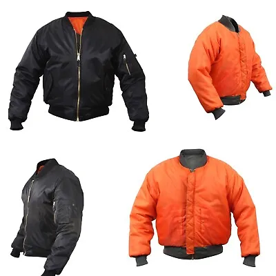 $44.95 • Buy Kids Bomber MA-1 Flight Jacket REVERSIBLE X-Small Coat Black/Orange Unisex NWT