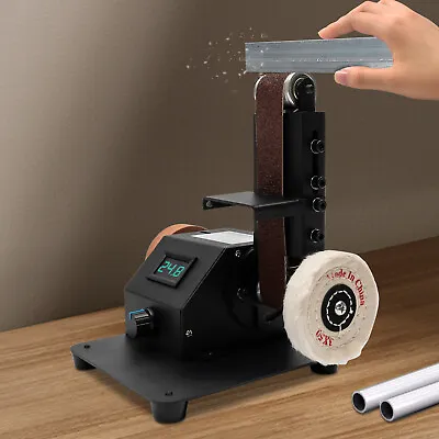 Belt Sander Bench Grinder Knife Sharpener Tool W/10 Belts Table Polishing Sander • $60.80