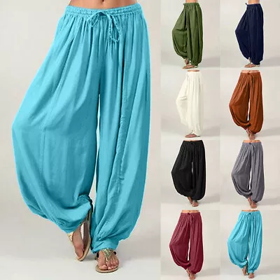 Summer Women Yoga Sport Baggy Harem Pants Casual Solid Loose Hippy Solid Trouser • $24.59