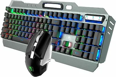 $12.21 • Buy 3800mAh Rechargeable Wireless Gaming Keyboard Mouse Set Rainbow Backlit Hot Sell