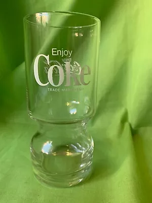 Coca-cola Vintage Unique Coke Glass With White Logo (14cm High) • $12.99