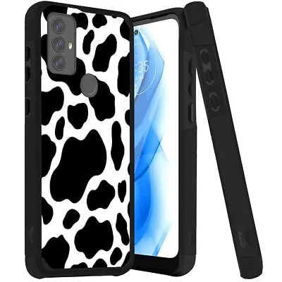 Black White Cow Rugged Impact Guard Case For Moto G Play 2023 • $14.95