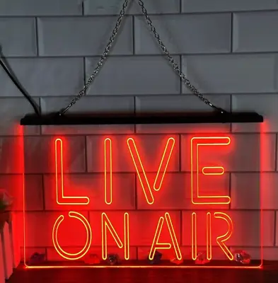 Live On Air Recording Studio LED Neon Light Sign Audio Video Room Wall Art Decor • $23.89