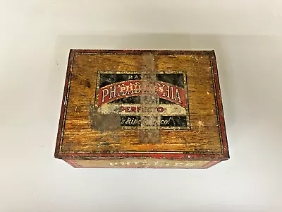 Vintage Bayuk  Philadelphia Phillies Perfecto Tobacco Cigar Tin Box. 1929. Empty • $10