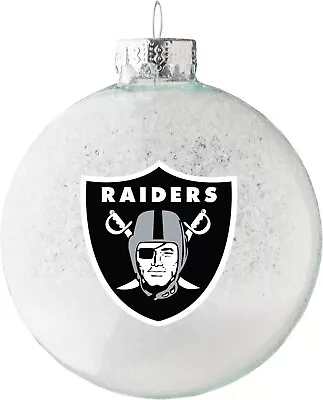 NFL Los Angeles Raiders Glass Snowball Ornament • $15.99