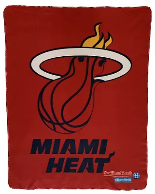 Vtg Miami Heat Logo Promo Soft Throw Blanket Wall Decor Man Cave Sports 61 X47  • $18