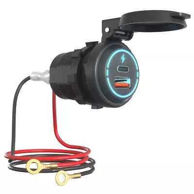 $15.20 • Buy Car Charger Cigarette Lighter Socket Dual USB Type-C Port Charging Power Outlet