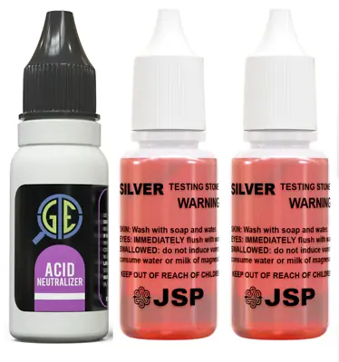 2 JSP Silver Jewelry Test Acid Testing Sterling Jewelry Solution W/ Neutralizer • $14.89