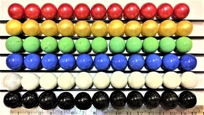 60 Opaque Opal Solid 16mm 5/8  Glass Marbles For Games Chinese Checkers FREE SHI • $11