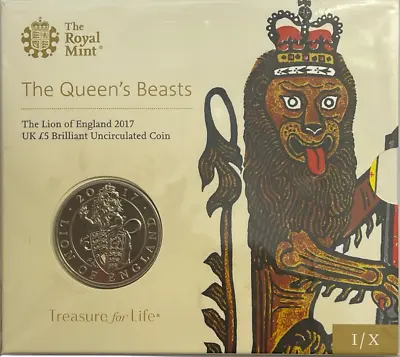 2017 £5 -qb Lion Of England - Five Pounds Bu - Brilliant Uncirculated Coin Pack • £17.99