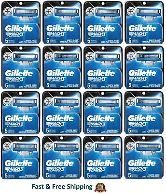 Gillette Mach 3 Turbo Razor Blades Men Refills Cartridges Shaver 1 5 10 20 40 80 • $11.49