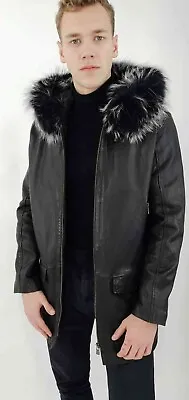 Leather Coat Men's Levinsky Furs Vance Lamb Nappa Leather Black 60 • $267.58