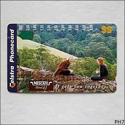 Telstra Nescafe Blend 43 On The Rock Wall A972262 1465 $5 Phonecard (PH7) • $4.99