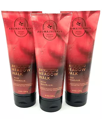 New 3 Bath & Body Works Renewing Meadow Walk Rose Magnolia 8 Oz Hand Body Cream • $34.95