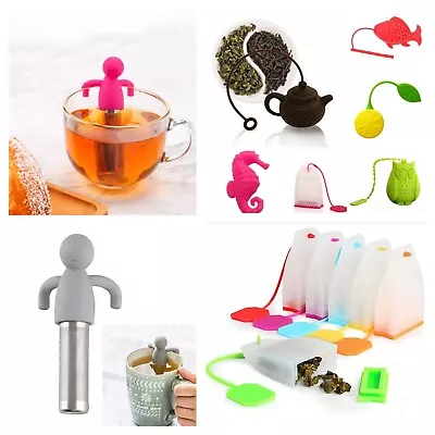 SPIRIUS Silicone Tea Infuser Loose Tea Leaves Herbal Strainer Fish Strawberry • £3.79